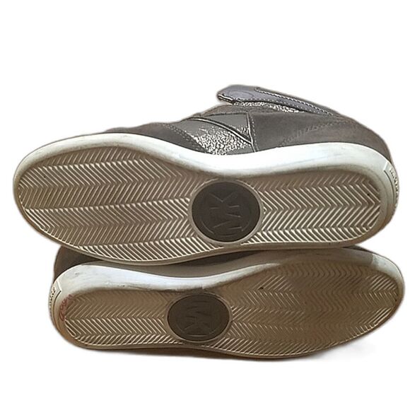 MICHAEL KORS NIKKO HIGH TOP WEDGE SNEAKERS Brown Suede Hidden Wedge Women's 7.5 - Picture 11 of 13